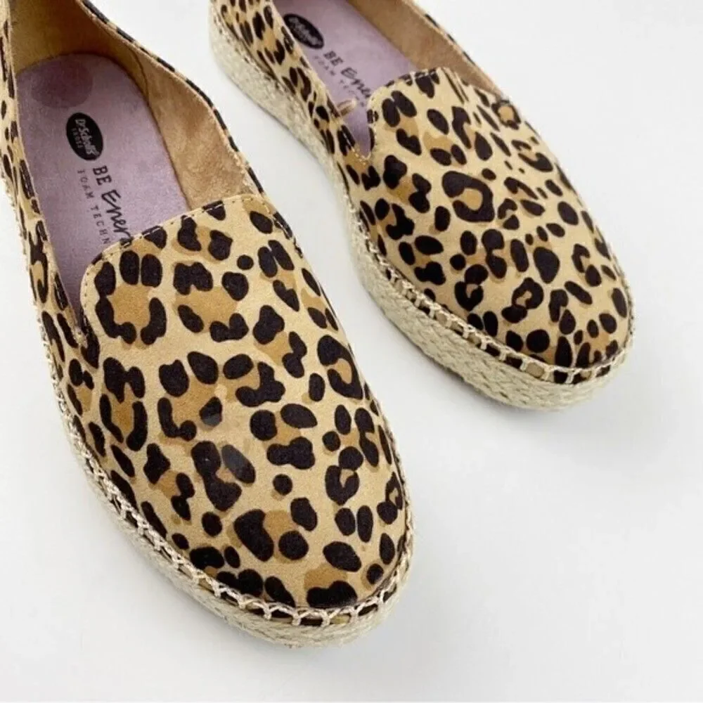 Dr. Scholl's Find Me Animal Print Slip-On Espadrilles Loafers Leopard Size 8
